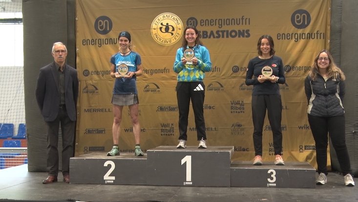 El podi femení de la cursa Trail de 26 quilòmetres, l'única de les tres que s'ha pogut desenvolupar amb normalitat
