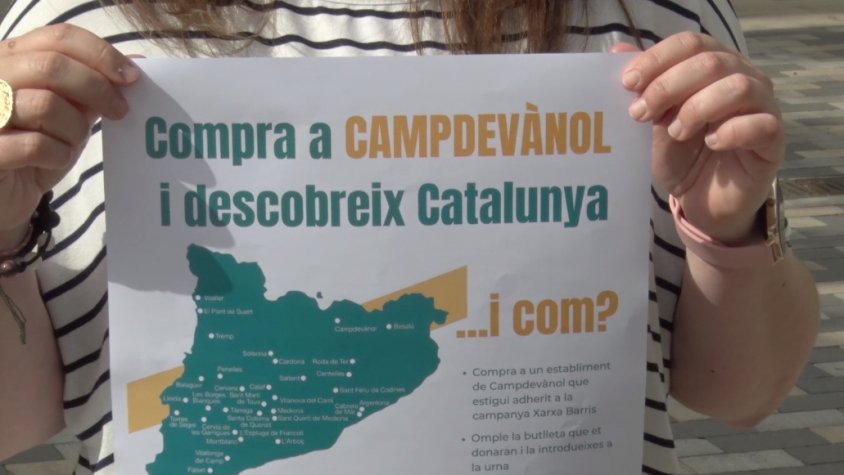 Cartell de la campanya a Campdevànol