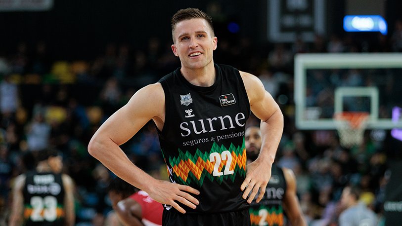 Xavi Rabaseda, en un matx d'aquesta temporada amb el Surne Bilbao Basket
