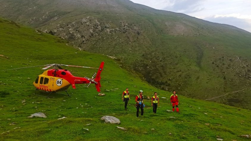 Durant el rescat que va realitzar els Bombers a Vall de Núria