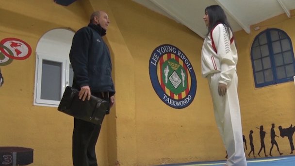 Dalia Santiago entrenant amb el seu pare i entrenador Juan Antonio Santiago