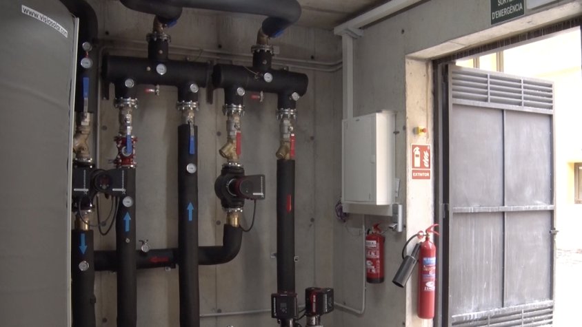 L'interior de la caldera de biomassa