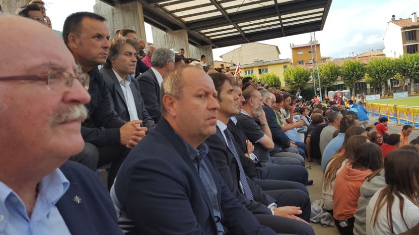 El vicepresident de la FCF, Jordi Bonet, en el partit que el Girona va disputar a Ripoll