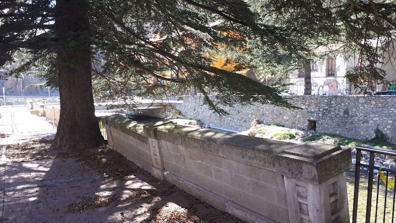 Els cedres han aguantat els efectes del temporal Leslie però el mur no