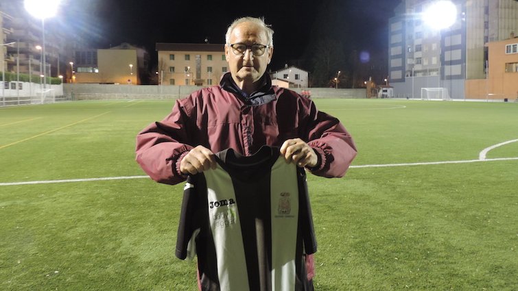 'Caqui' Pérez, al camp de futbol de Sant Joan