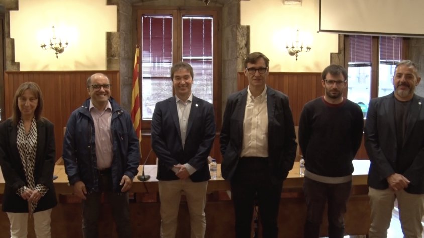 Un moment de la trobada amb Salvador Illa