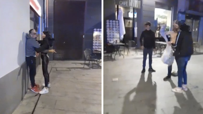 Fotogrames d'un vídeo de l'agressió