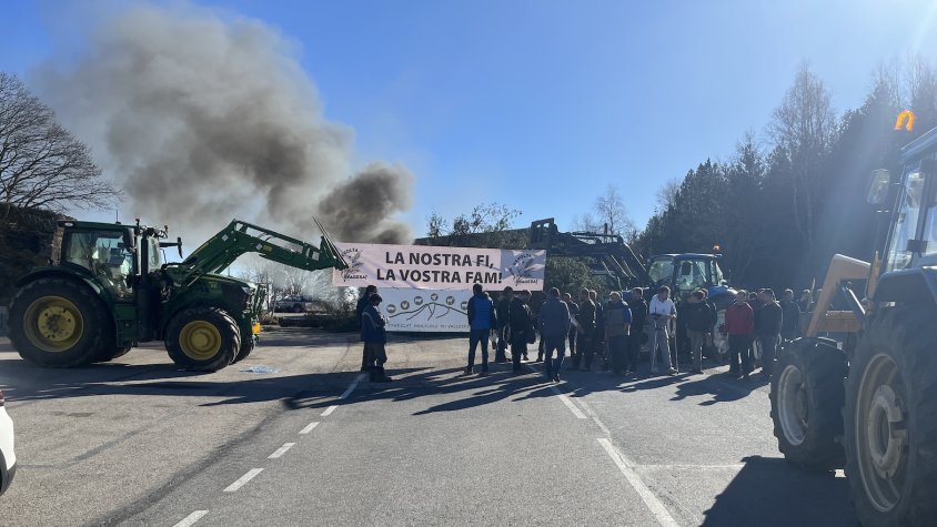 La pagesia, en peu de guerra, talla la carretera del Coll d'Ares