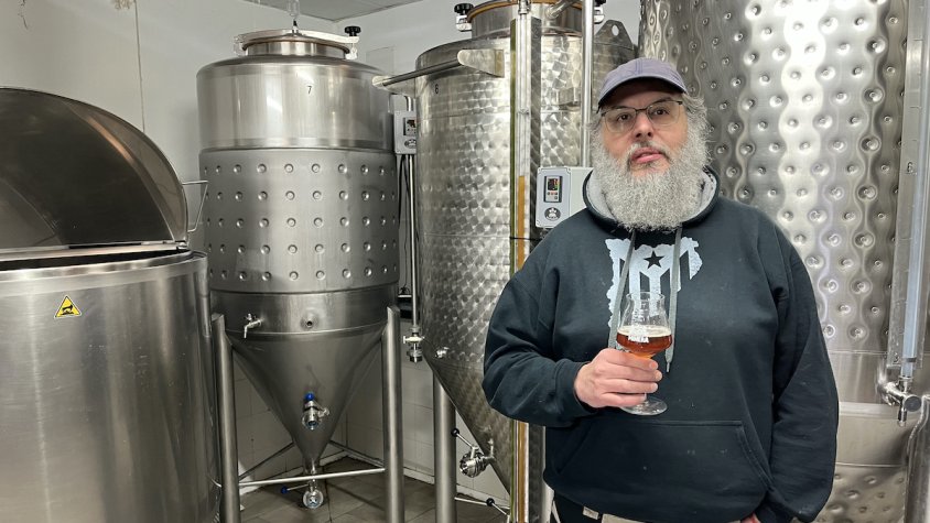 Jordi Marcé, a la fàbrica de La Minera