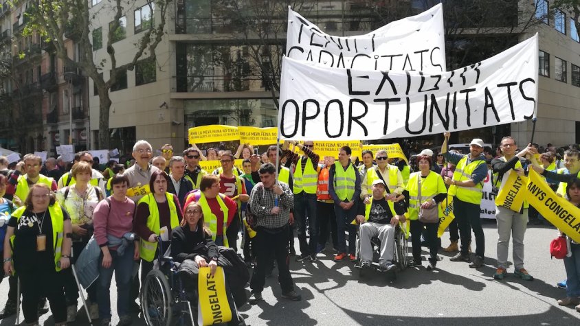 Membres del MAP a la manifestació de Barcelona