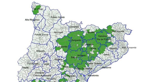 Mapa d'afectació de l'eruga del boix