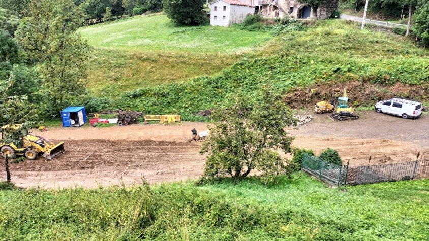 Zona d'obres del nou aparcament de Molló