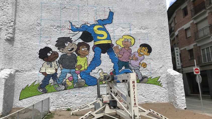 L'estat actual del mural d'en SuperLópez