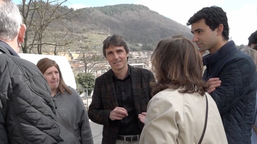 Salvador Vergès durant la seva visita a la Fira de les 40 Hores