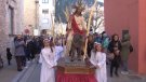La processó del Burriquet per beneir palmes i palmons a Camprodon