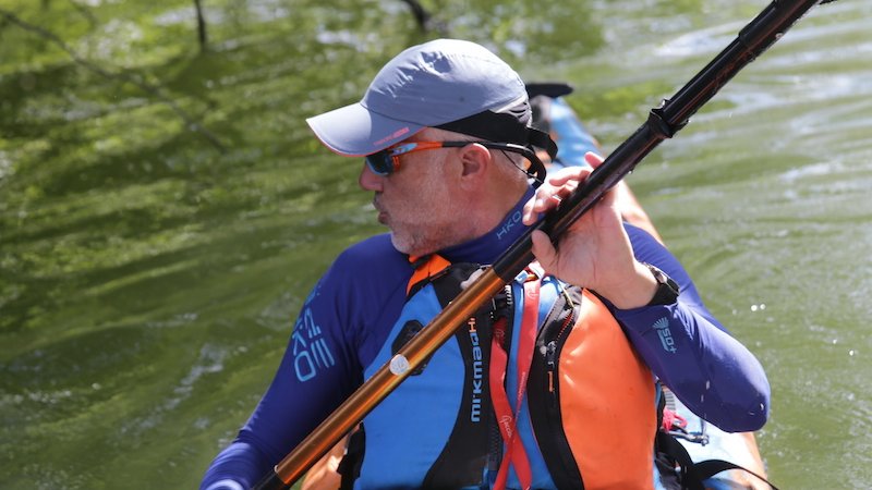 Albert Bosch durant la travessia que va fer pel Tàmesi el passat mes de maig