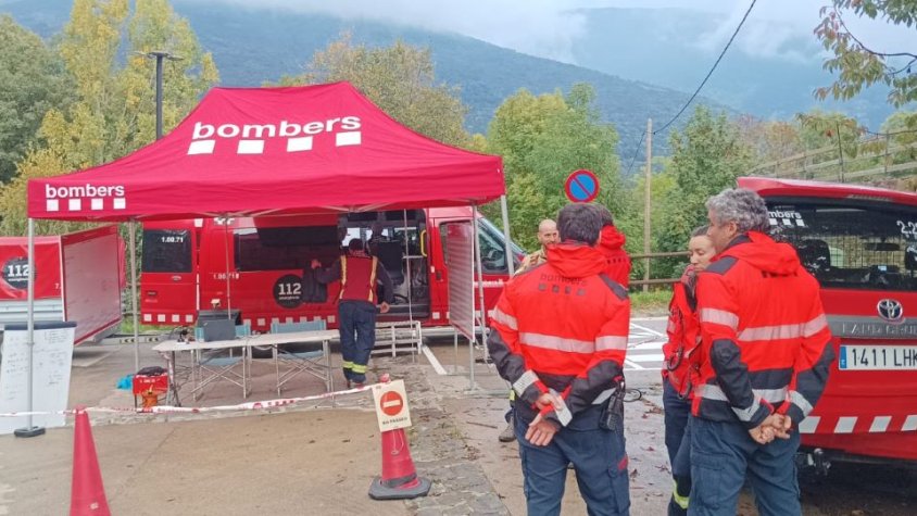 Punt de comandament dels Bombers instal·lat a Nevà