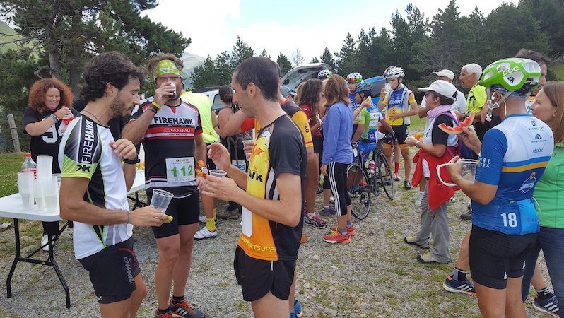 Avituallament al punt final del recorregut