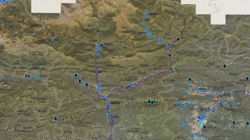 El mapa de risc d'inundabilitat al Ripollès