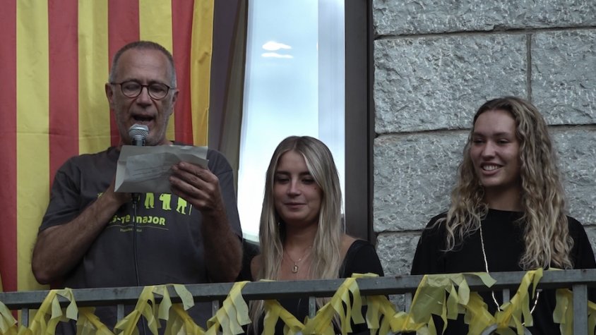 El regidor Marc Ajenjo, durant el pregó de la Festa Major de Planoles