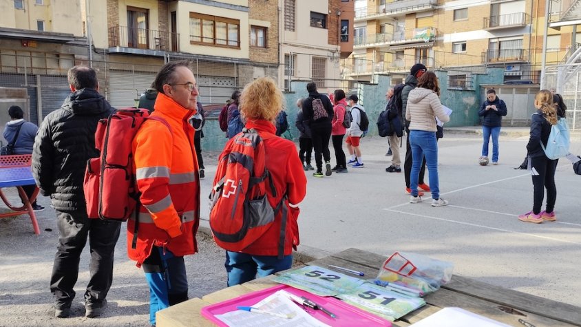 La marxa va començar al pati de l'escola Joan Maragall