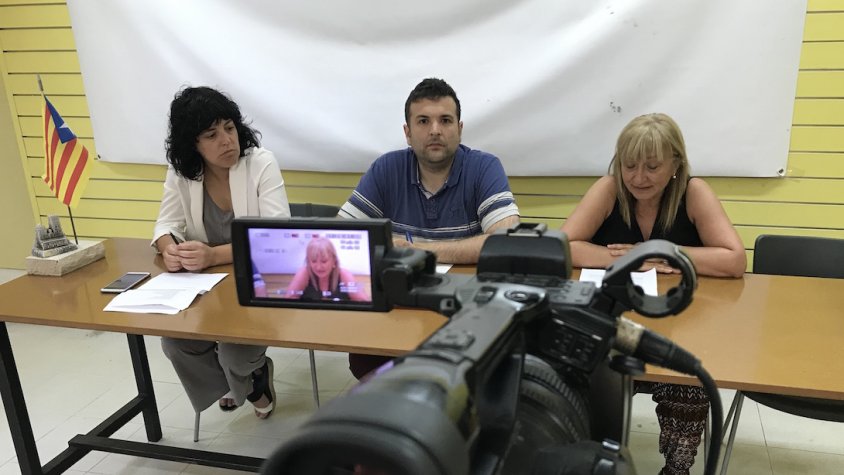 Roda de premsa dels regidors d'ERC al consistori ripollès